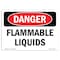 Signmission OSHA Danger Sign, 7" Height, 10" Width, Rigid Plastic, Flammable Liquids, Landscape, L-1827 OS-DS-P-710-L-1827 - alternate 1